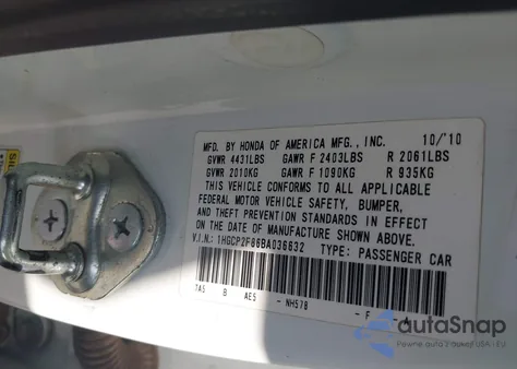 2011 Honda Accord 2.4 Ex-L from USA, damaged, VIN 1HGCP2F86BA036632